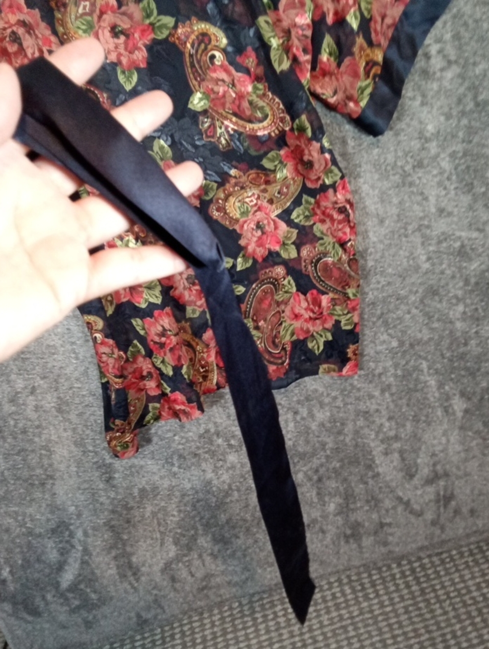 Victoria Secret 90s Open Kimono Robe One Size Floral Cottage Paisley Lingerie - Picture 8 of 11